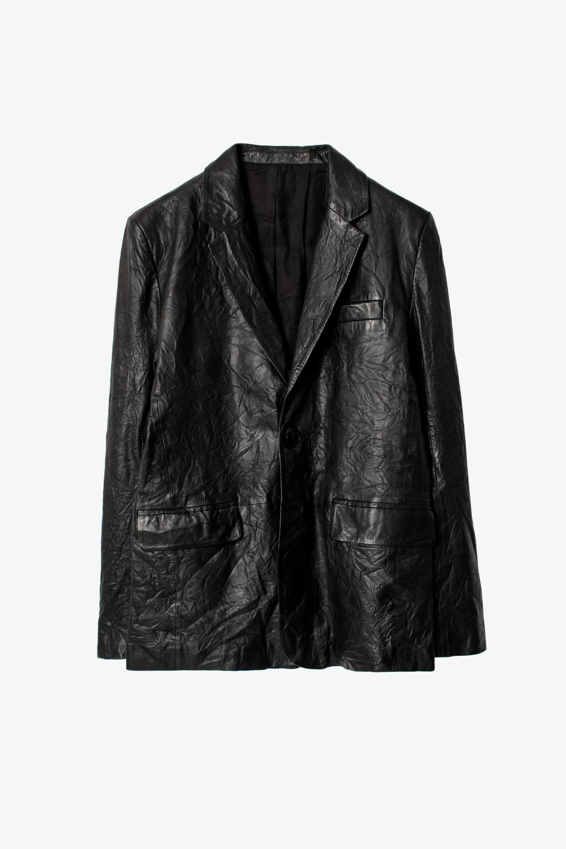 blazer_en_cuir_froisse_valfried_4.webp Hommes Zadig & Voltaire Manteaux Et Vestes^Blazer En Cuir Froisse Valfried