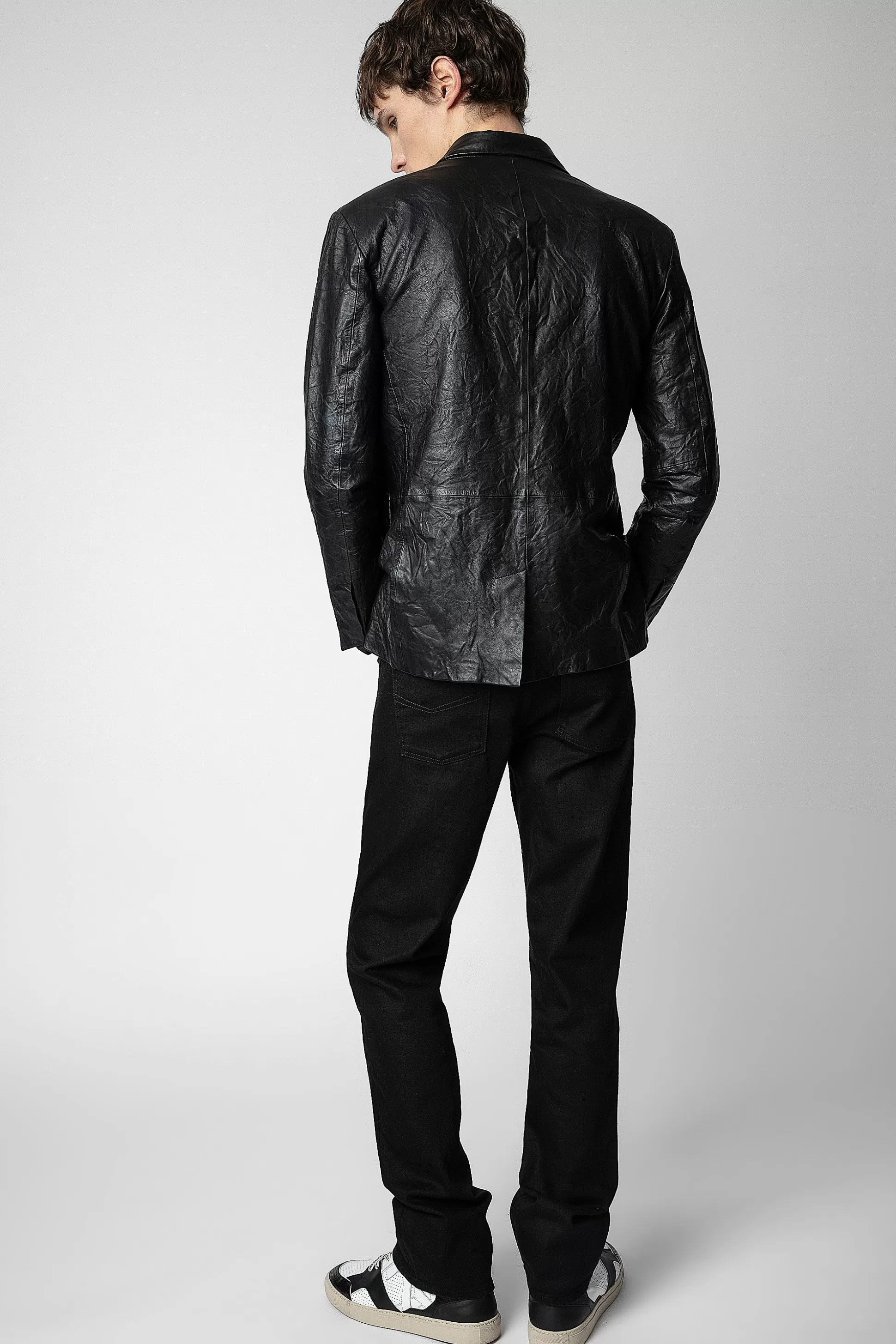 blazer_en_cuir_froisse_valfried_5.webp Hommes Zadig & Voltaire Manteaux Et Vestes^Blazer En Cuir Froisse Valfried