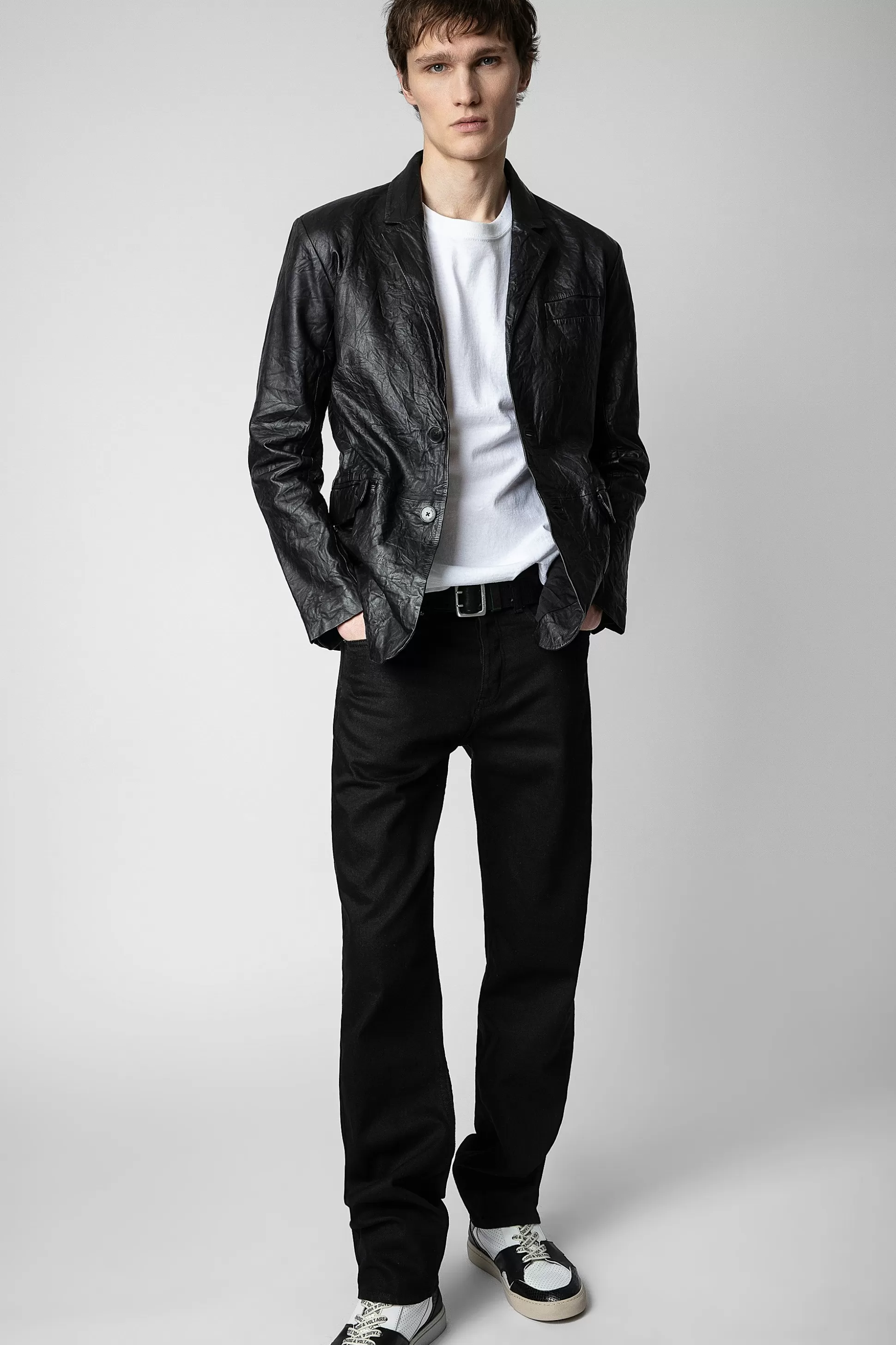 blazer_en_cuir_froisse_valfried_7.webp Hommes Zadig & Voltaire Manteaux Et Vestes^Blazer En Cuir Froisse Valfried