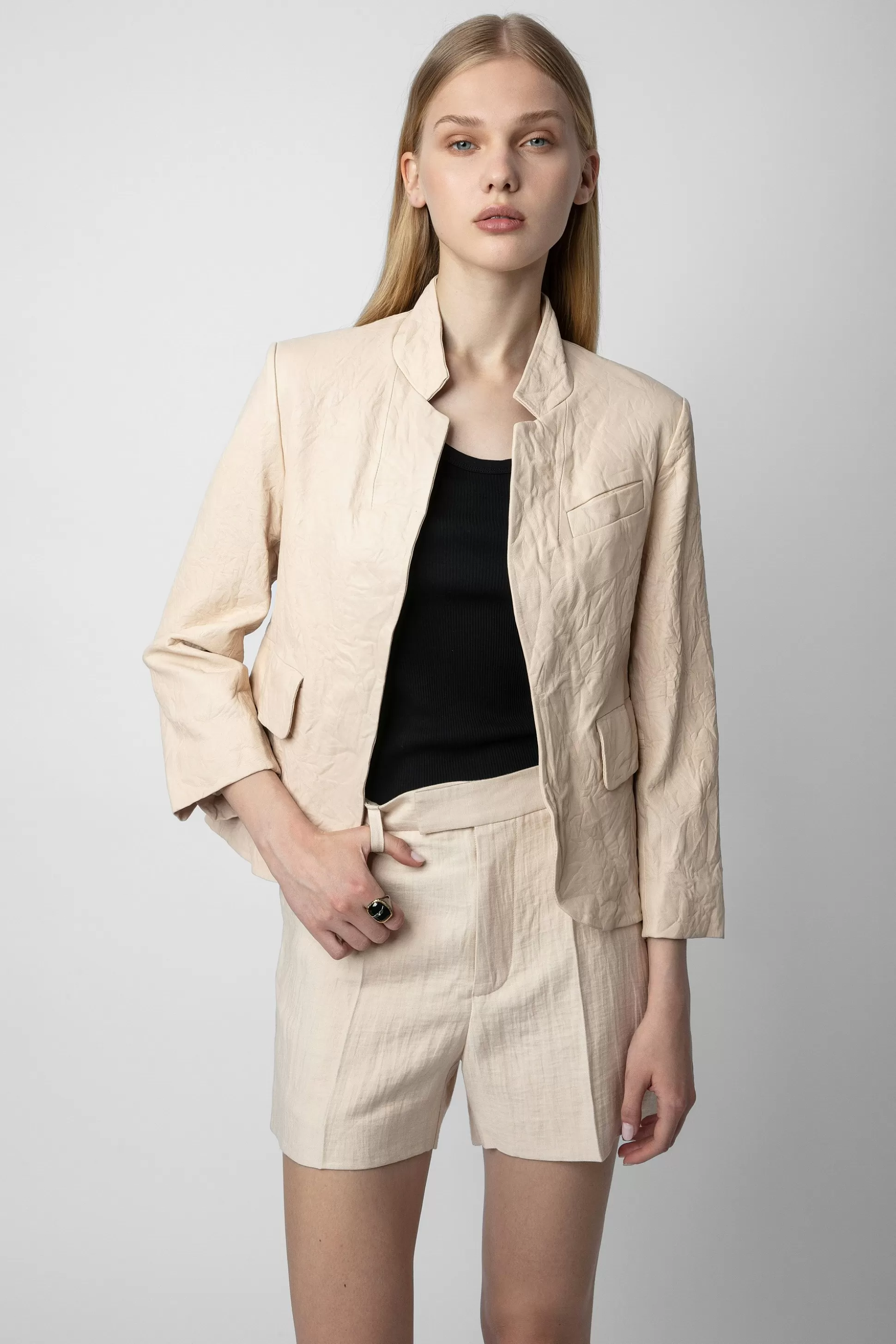 Femmes Zadig & Voltaire Vestes^Blazer En Cuir Froisse Verys