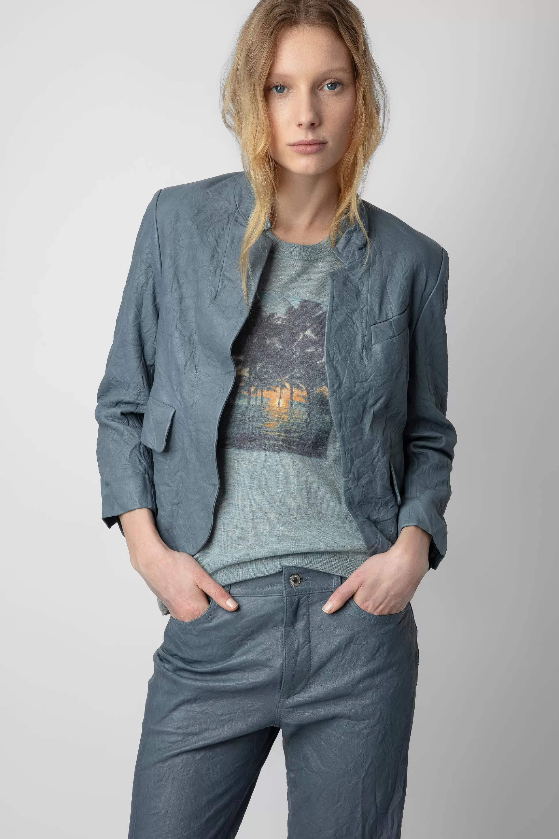 Femmes Zadig & Voltaire Vestes^Blazer En Cuir Froisse Verys