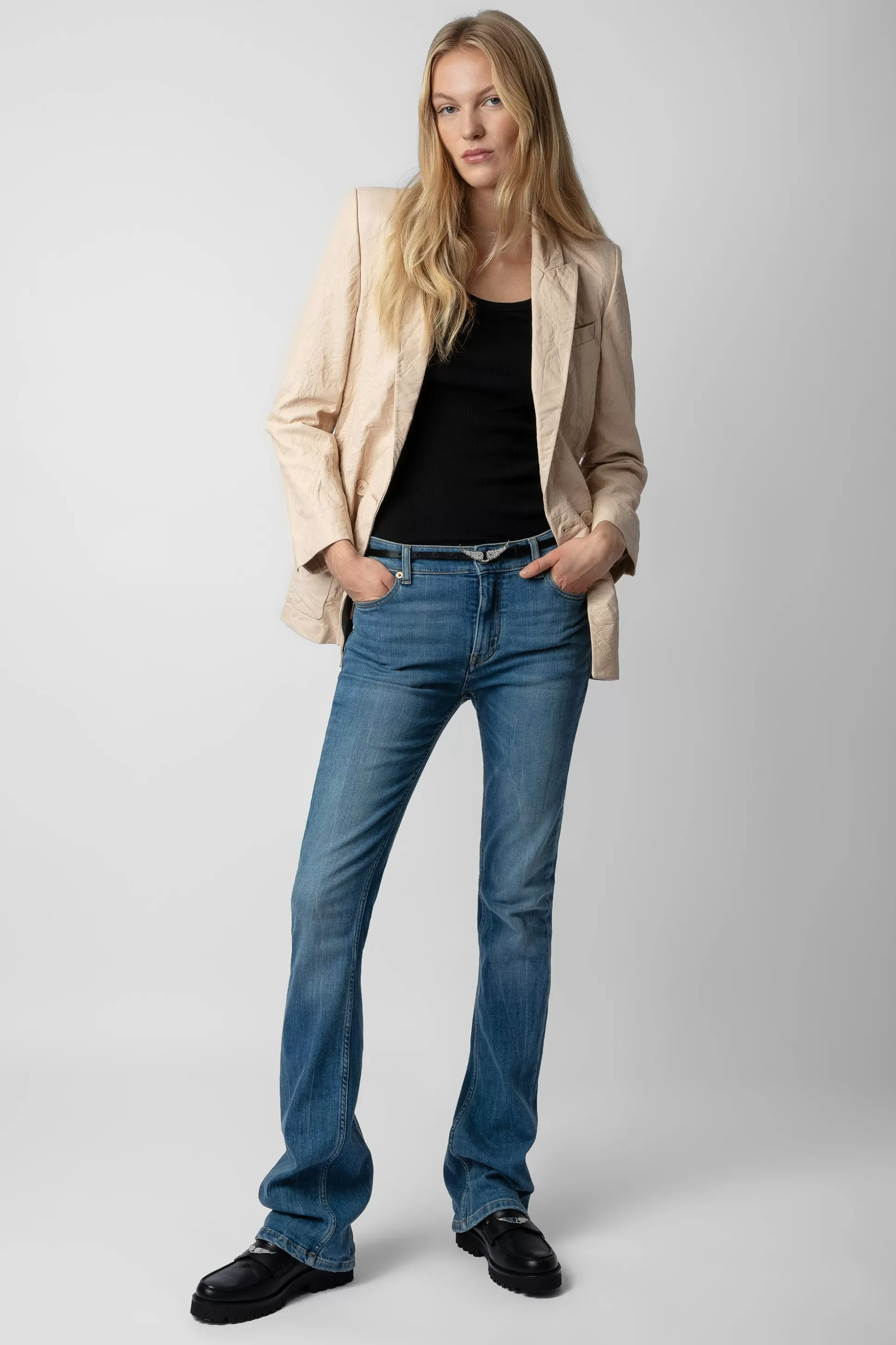 Femmes Zadig & Voltaire Vestes^Blazer En Cuir Froisse Visko