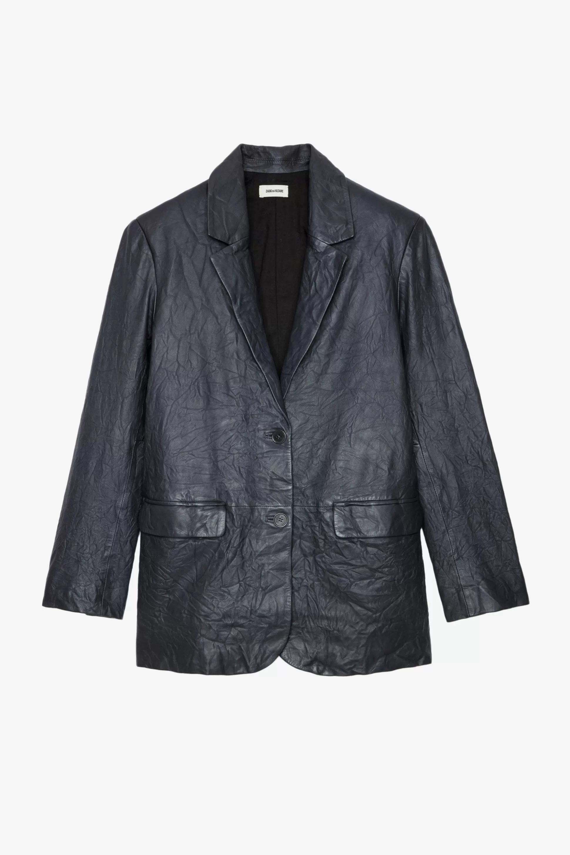 blazer_venturi_en_cuir_froisse_1.webp Femmes Zadig & Voltaire Vestes^Blazer Venturi En Cuir Froisse