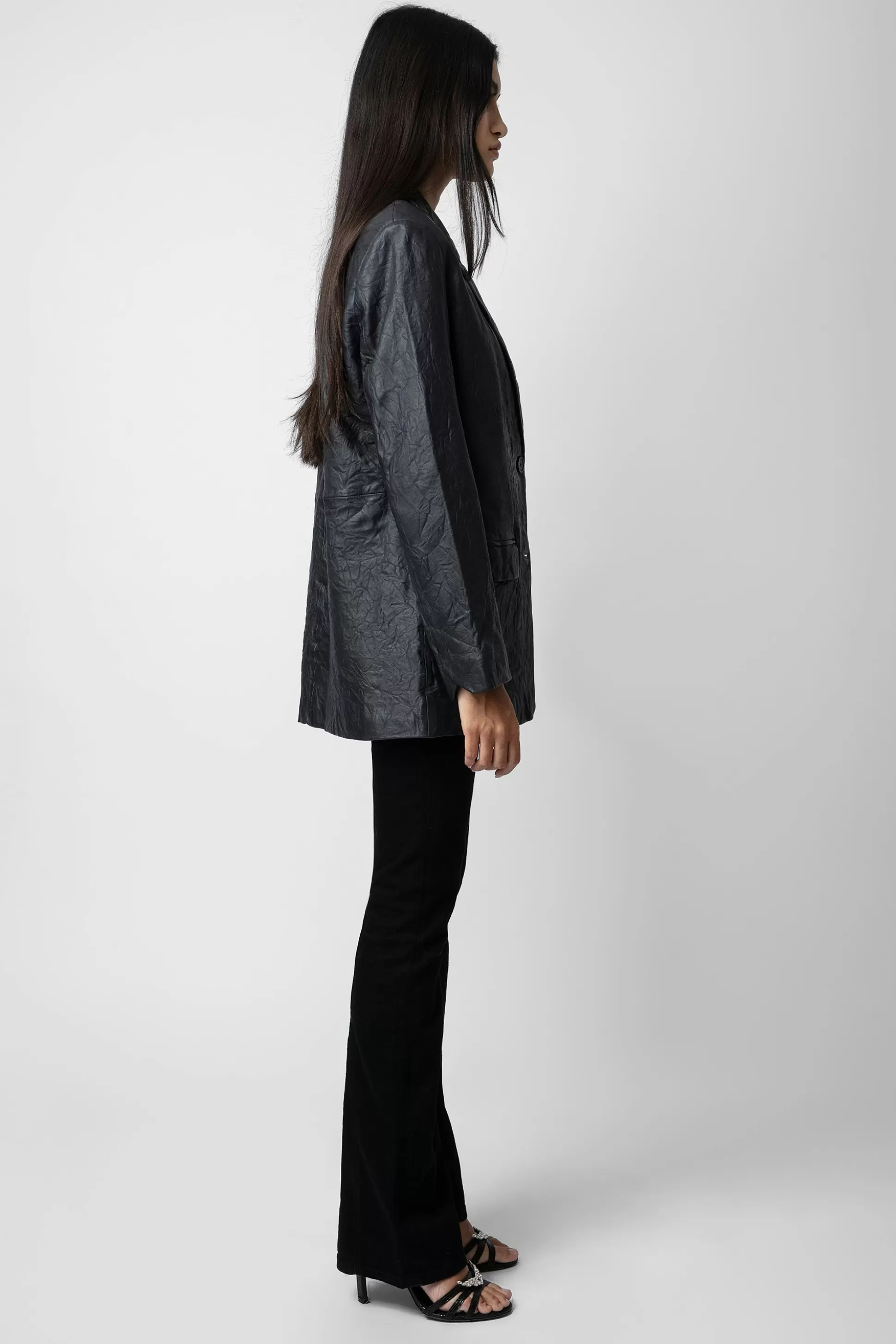 blazer_venturi_en_cuir_froisse_3.webp Femmes Zadig & Voltaire Vestes^Blazer Venturi En Cuir Froisse