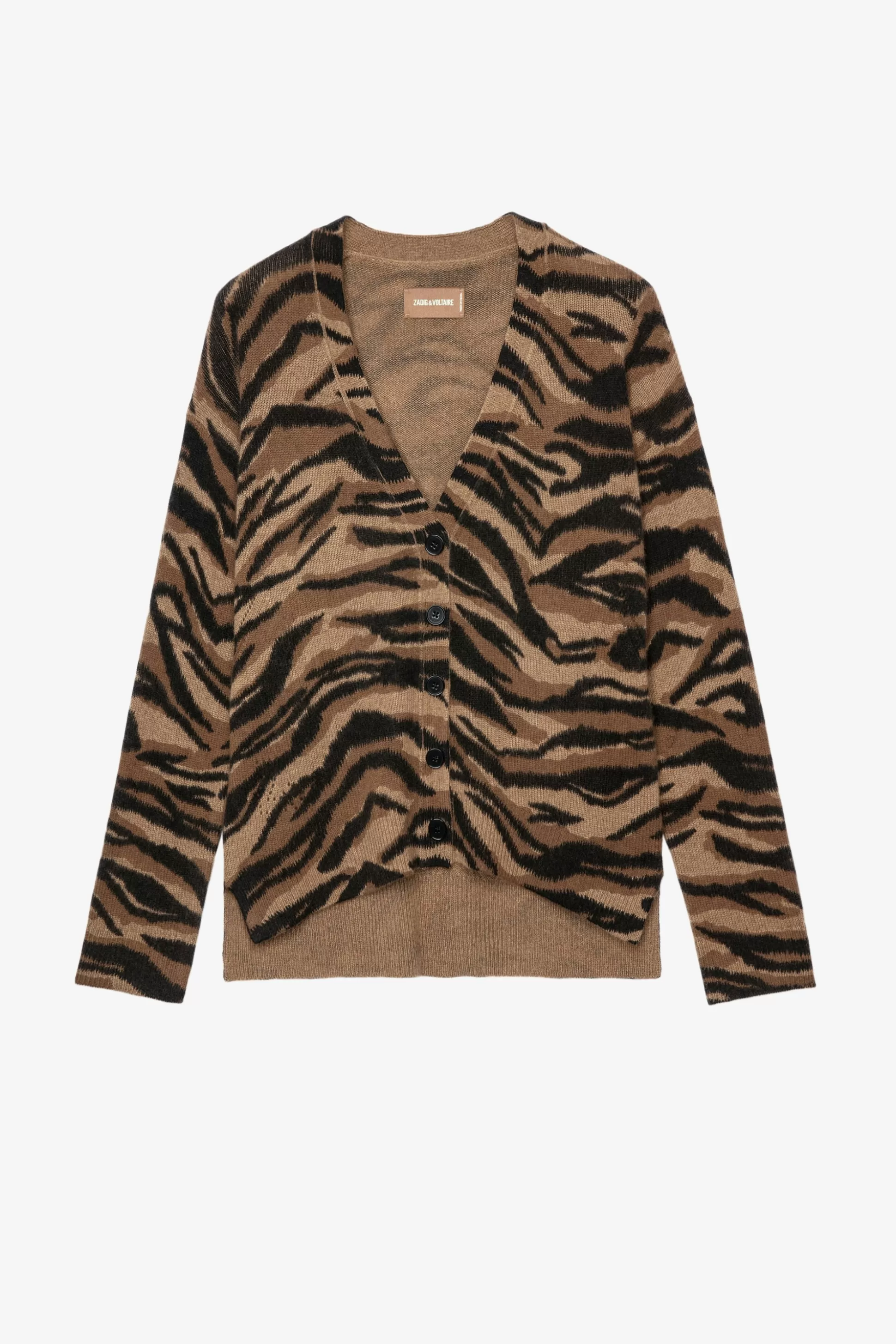 cardigan_en_cachemire_mirka_tigre_4.webp Femmes Zadig & Voltaire Pulls Et Gilets^Cardigan En Cachemire Mirka Tigre