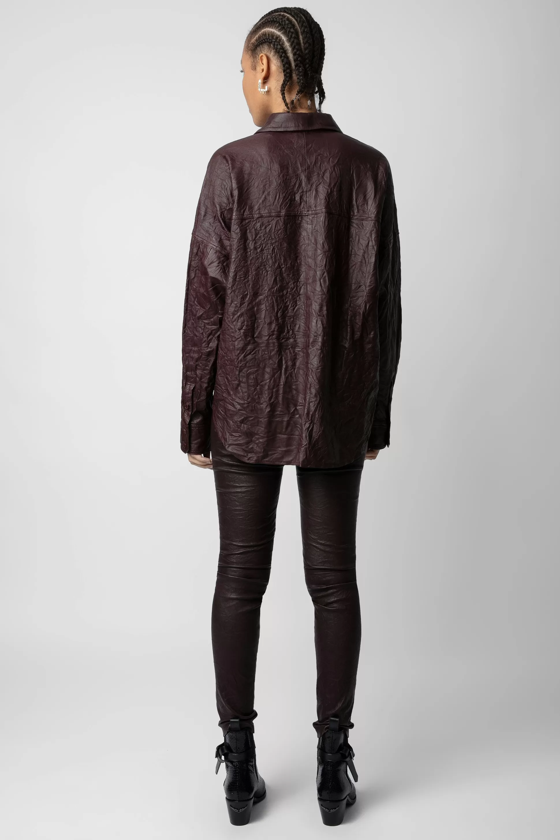 chemise_en_cuir_froisse_tamara_3.webp Femmes Zadig & Voltaire Chemises Et Hauts^Chemise En Cuir Froisse Tamara