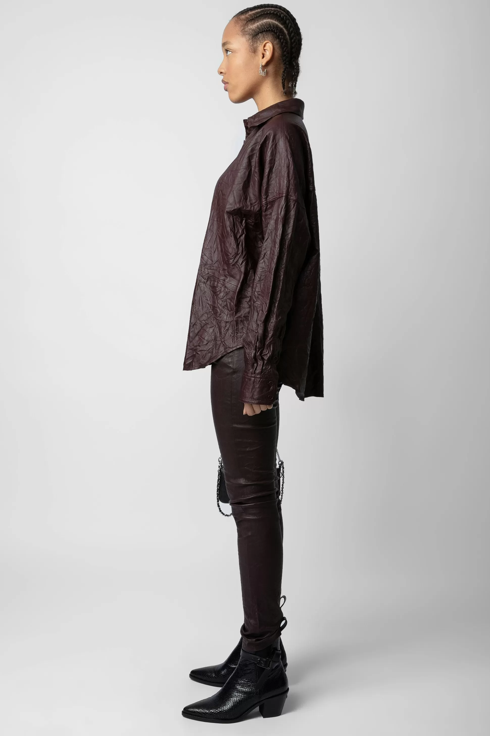 chemise_en_cuir_froisse_tamara_4.webp Femmes Zadig & Voltaire Chemises Et Hauts^Chemise En Cuir Froisse Tamara