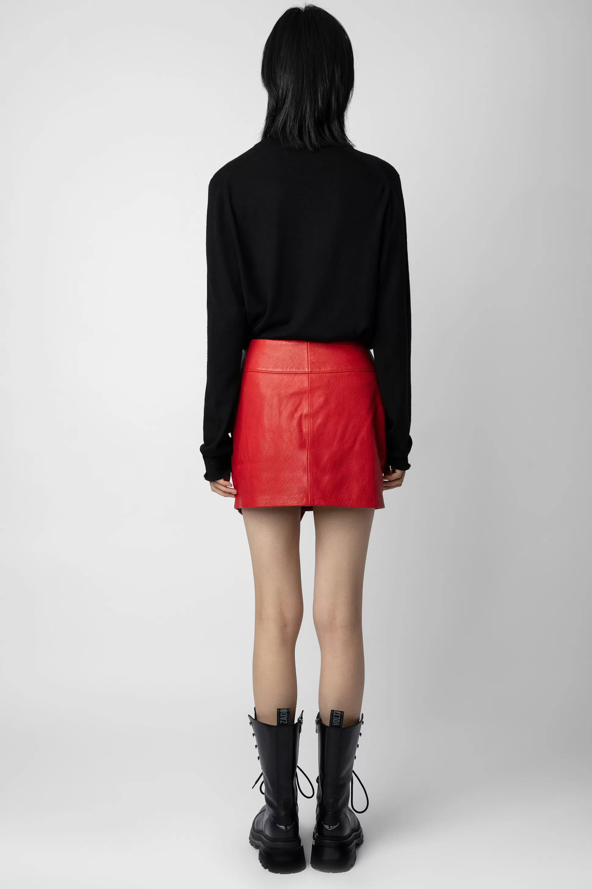 jupe_motard_en_cuir_junko_4.webp Femmes Zadig & Voltaire Robes Et Jupes^Jupe Motard En Cuir Junko