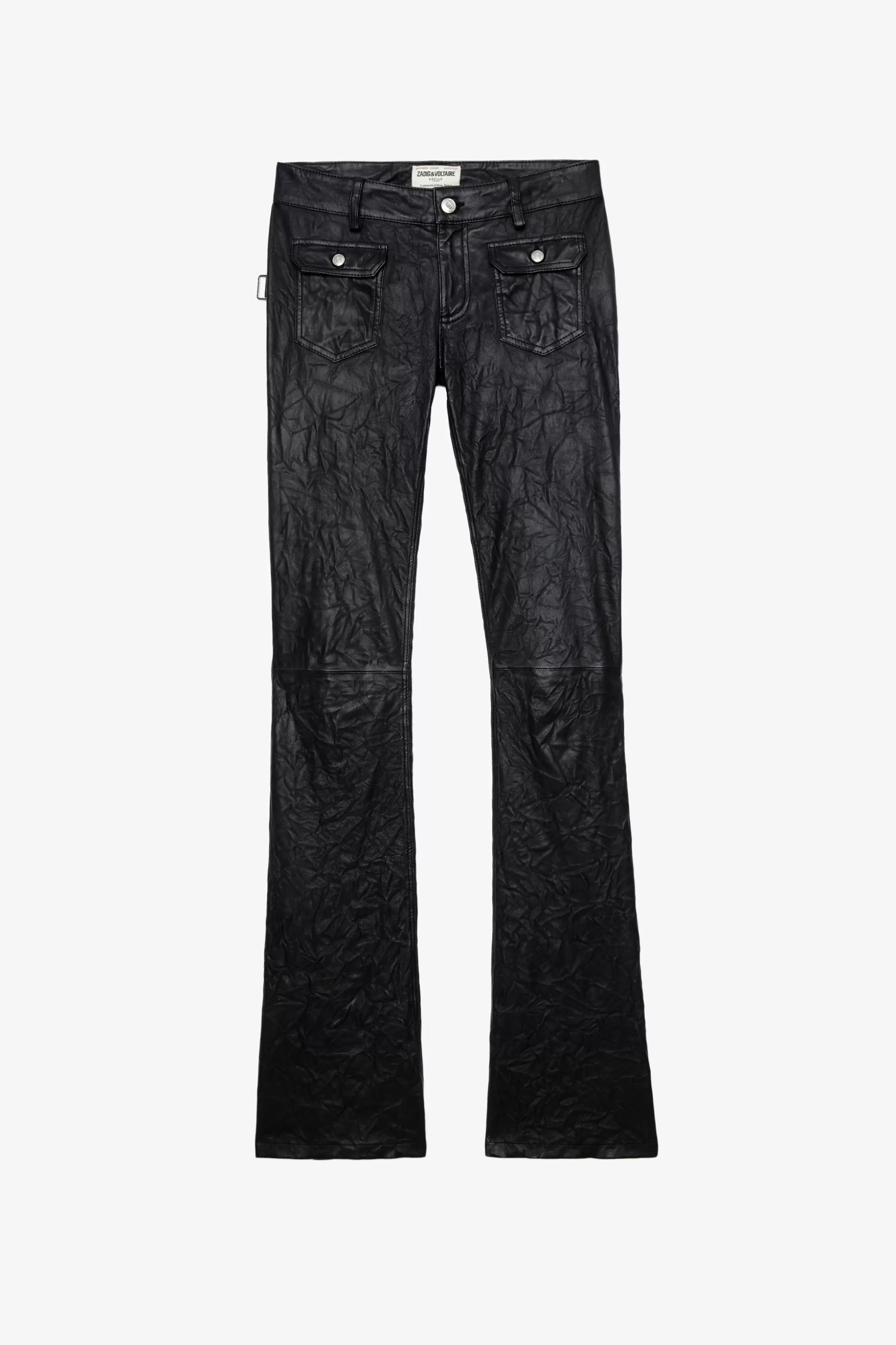 pantalon_en_cuir_froisse_hippie_4.webp Femmes Zadig & Voltaire Pantalons Et Shorts^Pantalon En Cuir Froisse Hippie