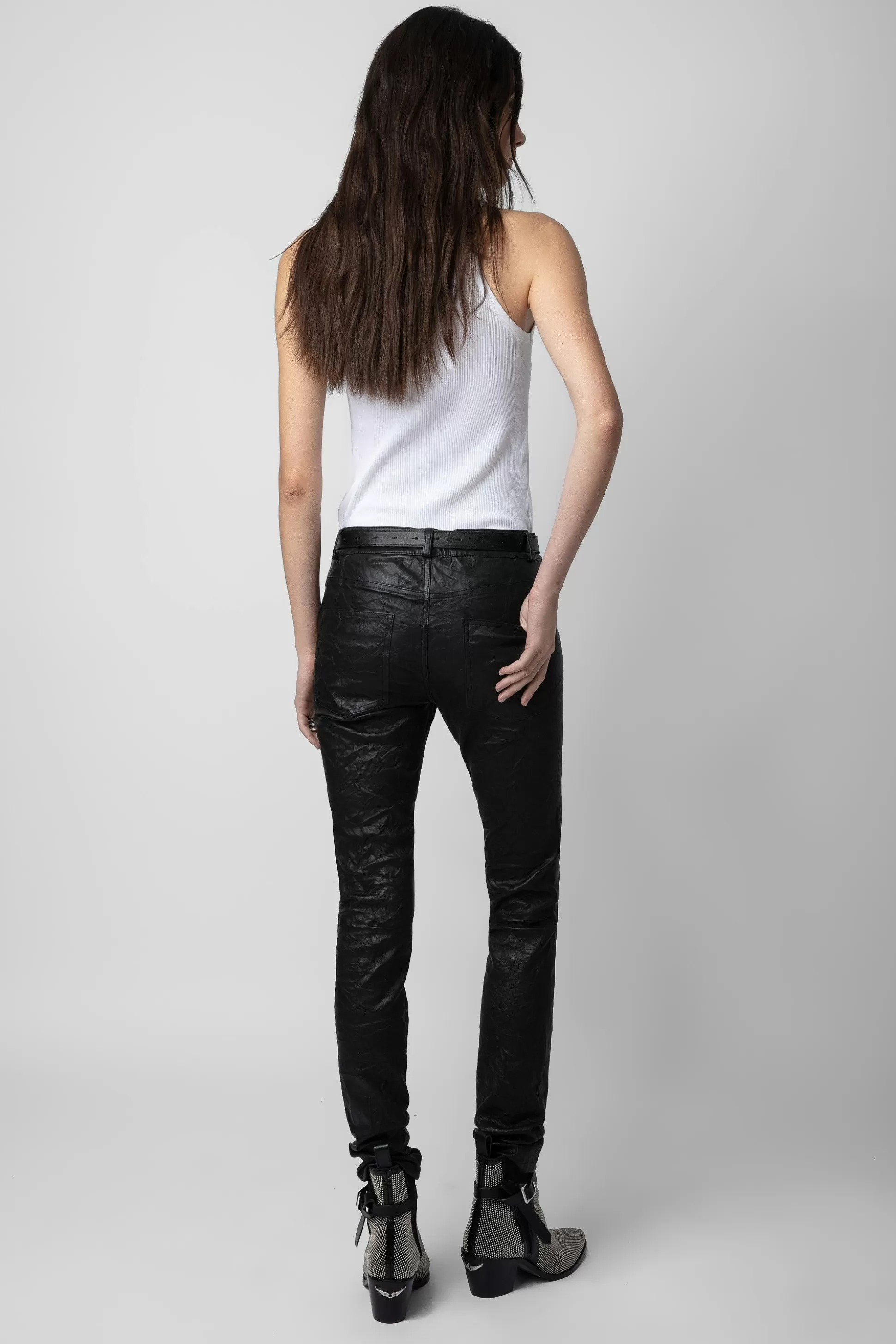 pantalon_en_cuir_froisse_phlame_5-2.webp Femmes Zadig & Voltaire Pantalons Et Shorts^Pantalon En Cuir Froisse Phlame