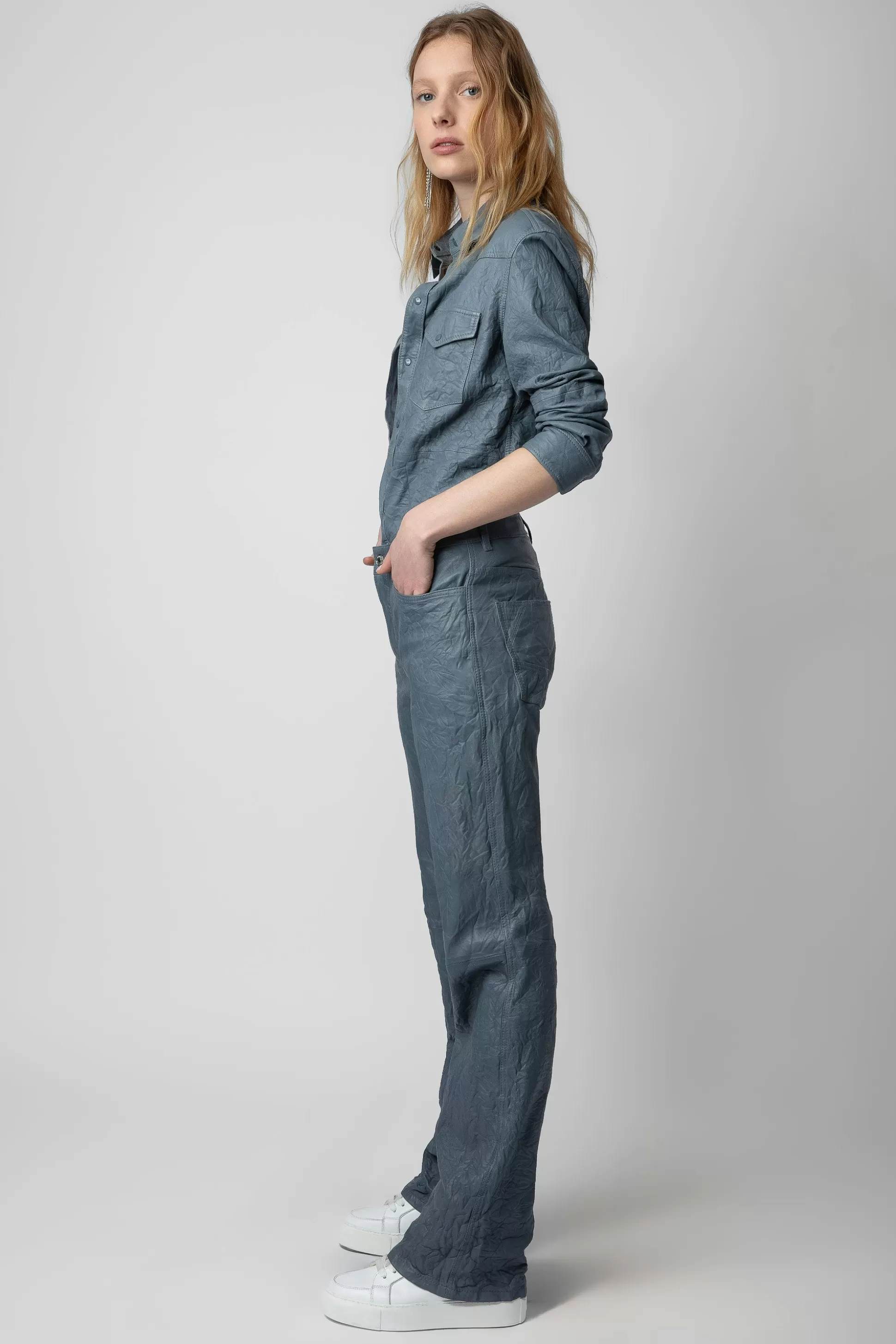 Femmes Zadig & Voltaire Pantalons Et Shorts^Pantalon En Cuir Froisse Pistol