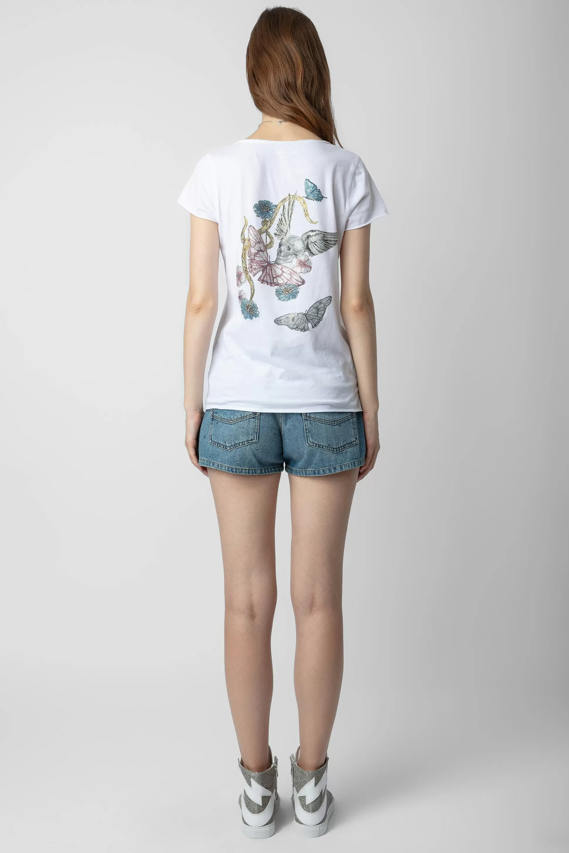 short_en_denim_a_strass_sina_3.webp Femmes Zadig & Voltaire Pantalons Et Shorts^Short En Denim A Strass Sina