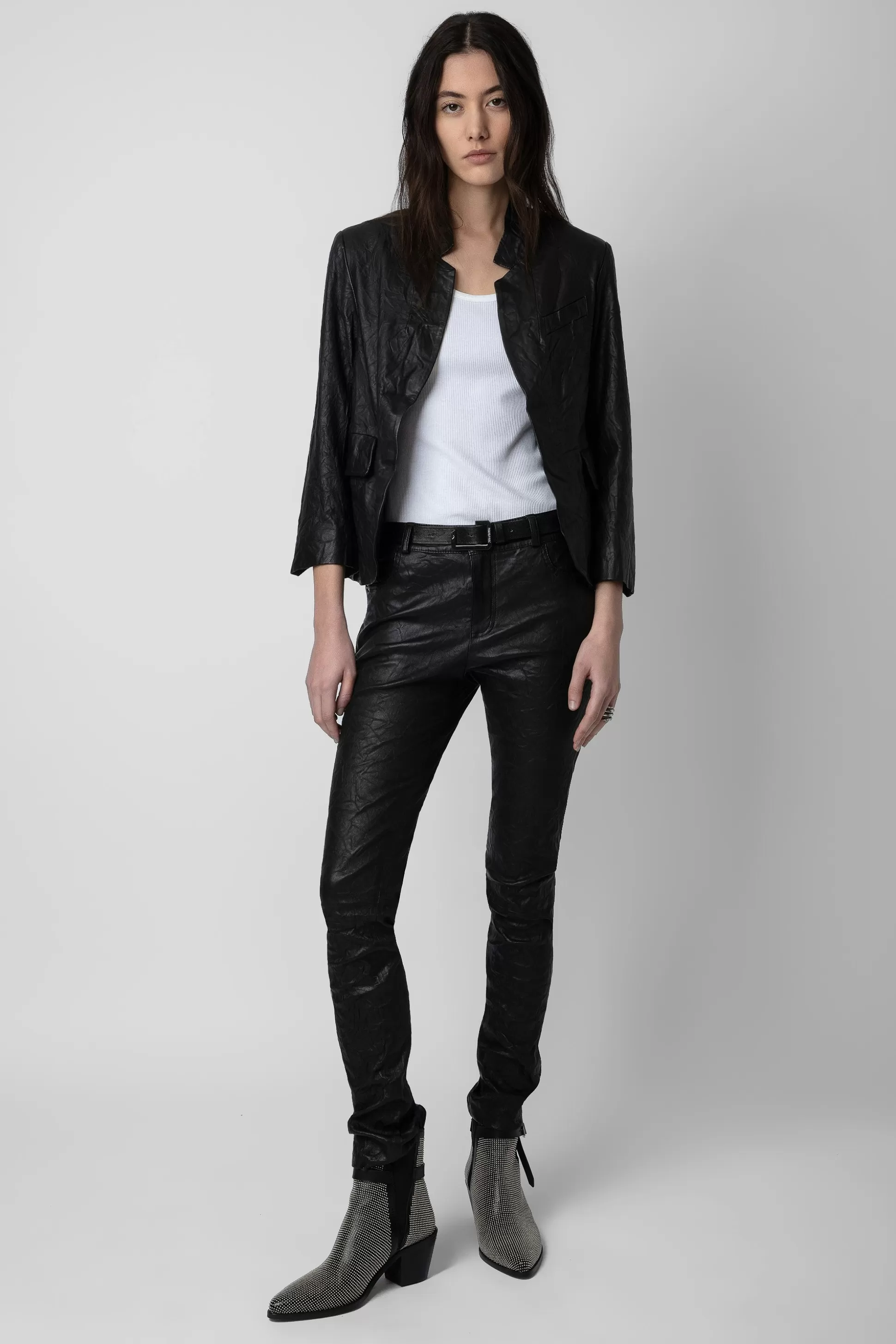Femmes Zadig & Voltaire Vestes^Verys Blazer Cuir Froisse