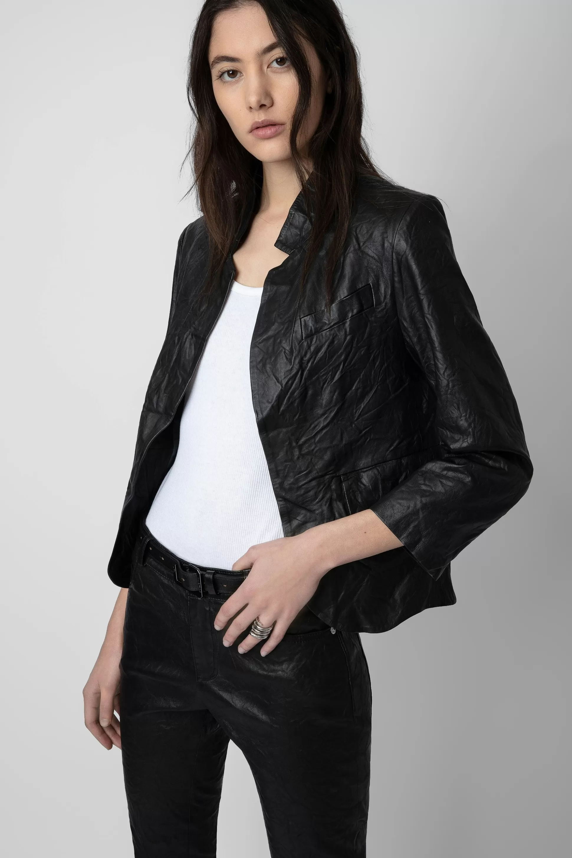 Femmes Zadig & Voltaire Vestes^Verys Blazer Cuir Froisse