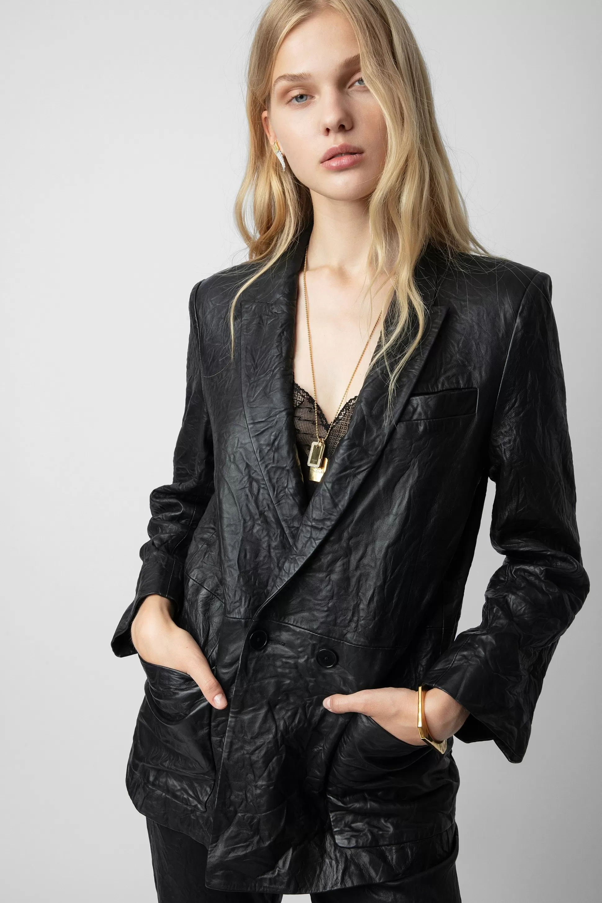 Femmes Zadig & Voltaire Vestes^Veste En Cuir Froisse Visco