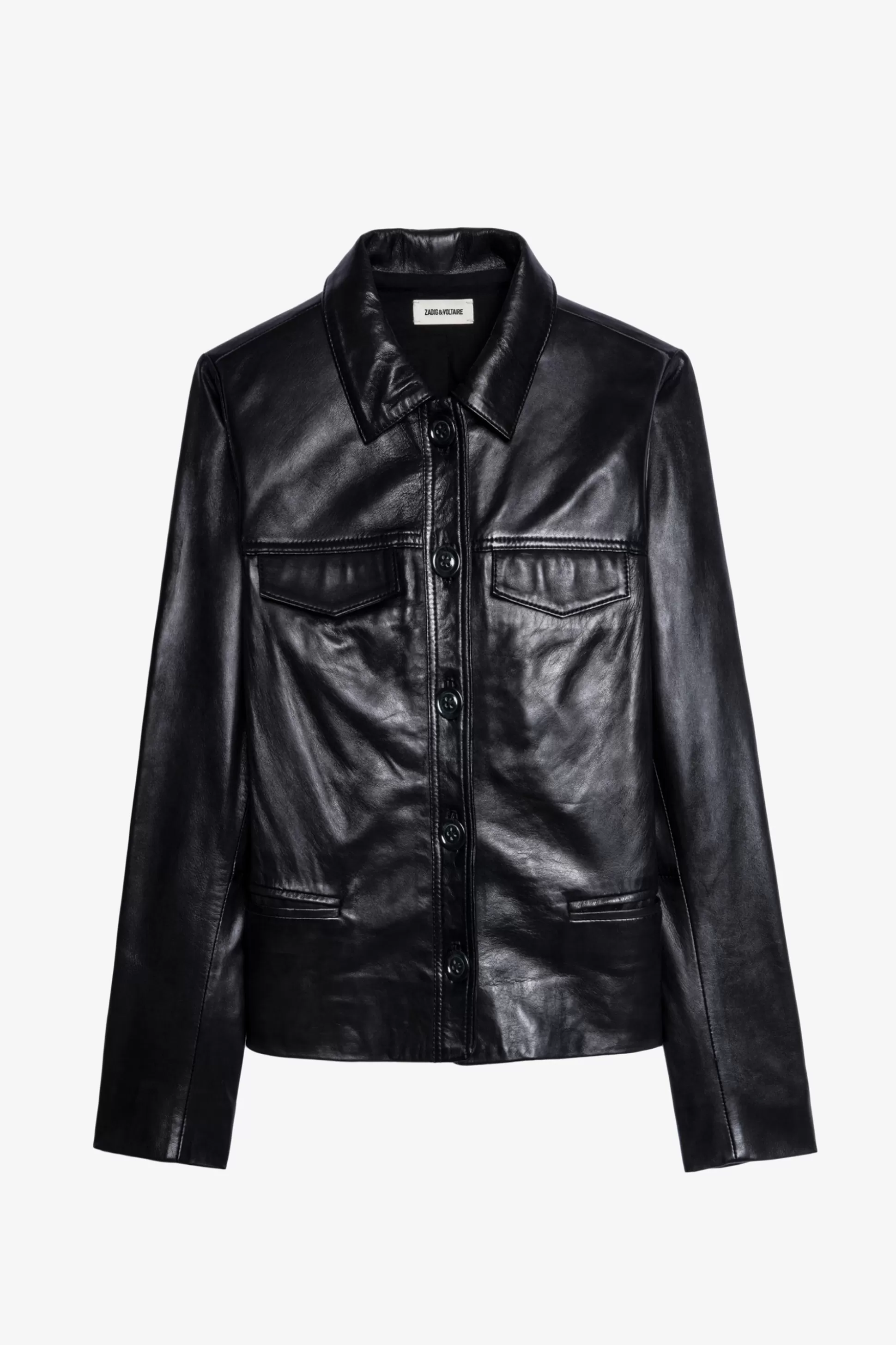 veste_en_cuir_liam_3-1.webp Femmes Zadig & Voltaire Manteaux Et Vestes^Veste En Cuir Liam