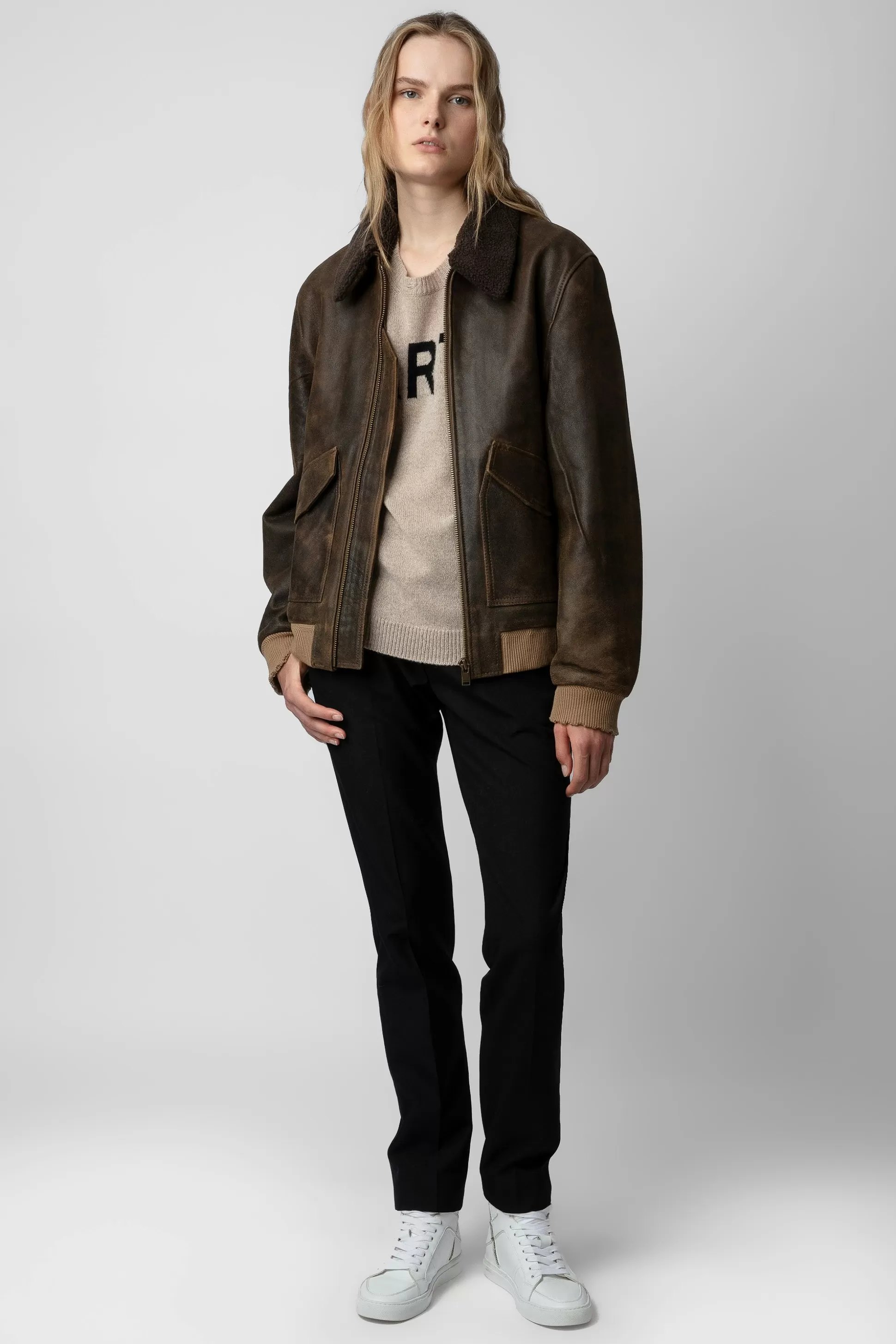 veste_en_cuir_mate_4-1.webp Hommes Zadig & Voltaire Manteaux Et Vestes^Veste En Cuir Mate