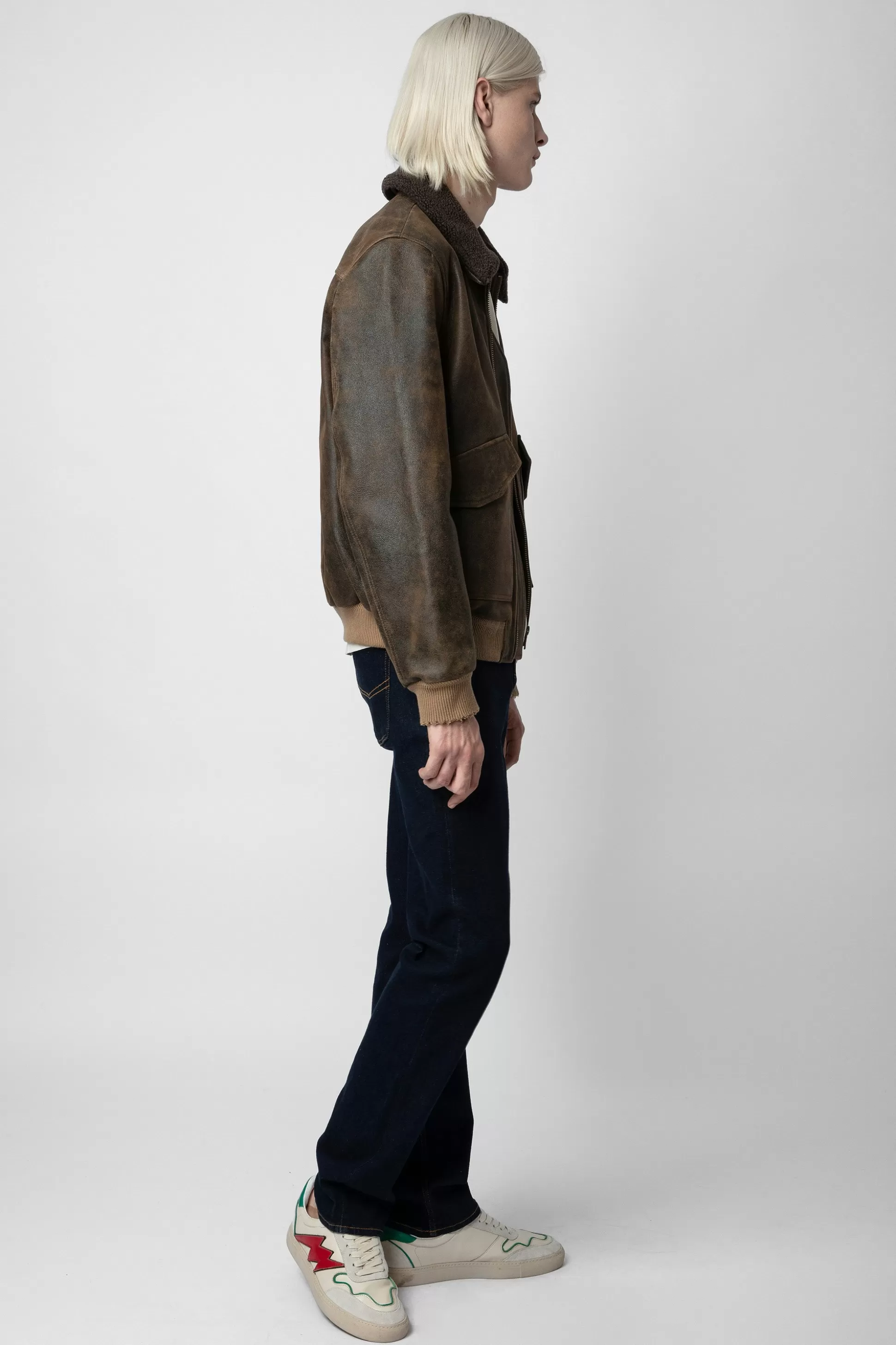 veste_en_cuir_mate_5-1.webp Hommes Zadig & Voltaire Manteaux Et Vestes^Veste En Cuir Mate