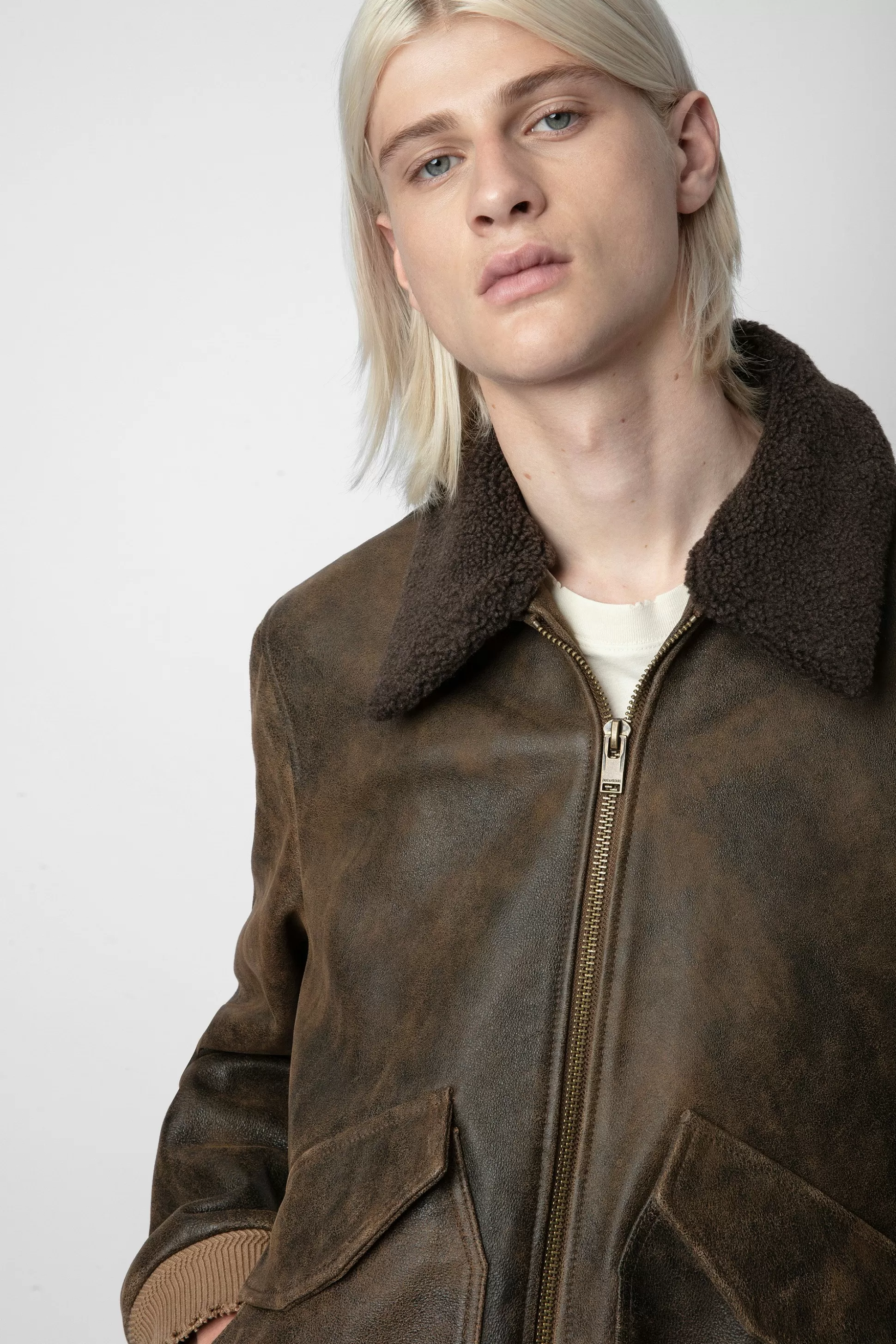 veste_en_cuir_mate_7.webp Hommes Zadig & Voltaire Manteaux Et Vestes^Veste En Cuir Mate